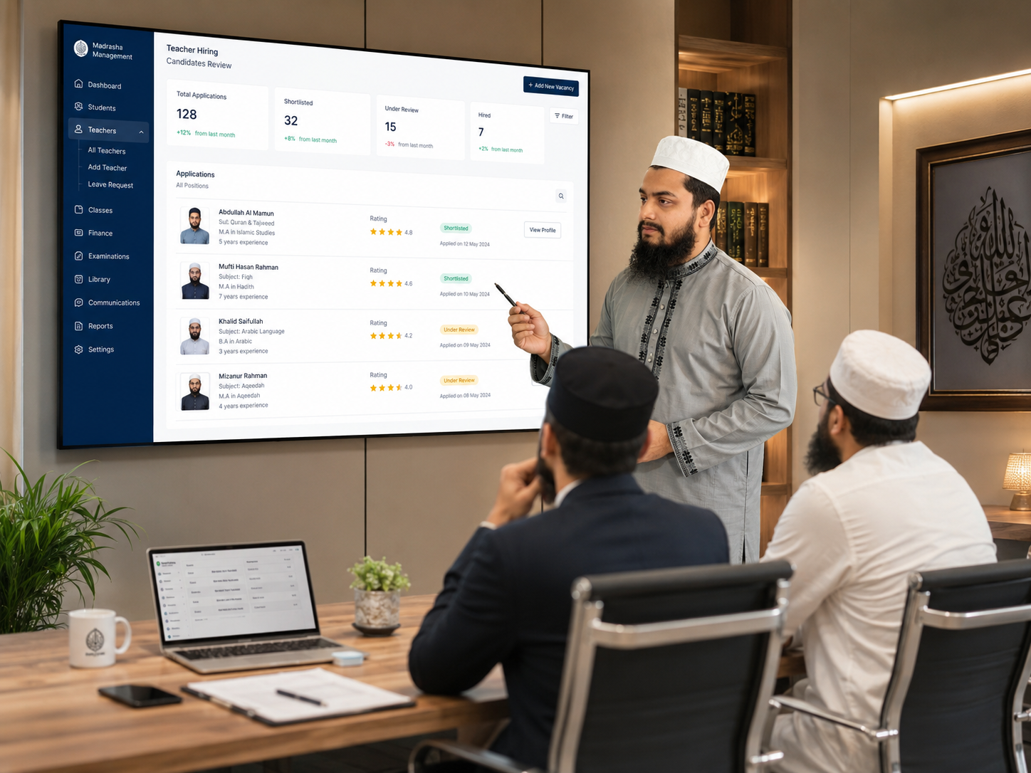 Institution review dashboard preview